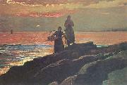 Winslow Homer Sunset, Saco Bay oil painting on canvas
